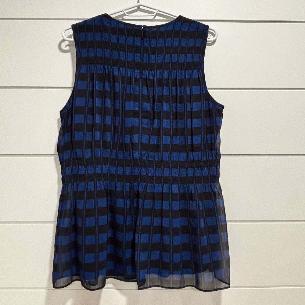Club Monaco blue and black striped sleeveless lined blouse size M - Picture 2 of 14